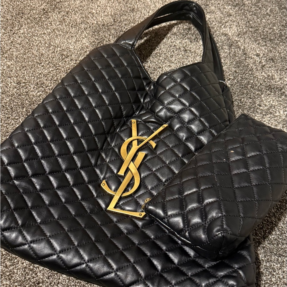 Yves Saint Laurent Black Quilted Leather Shoulder Bag